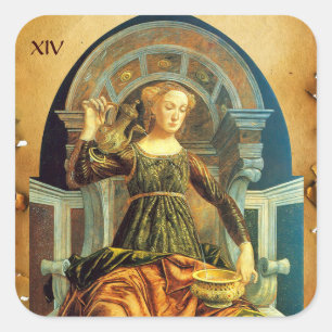Sticker Carré TAROTS DE RENAISSANCE ANTIQUE 14 TEMPERANCE Parche