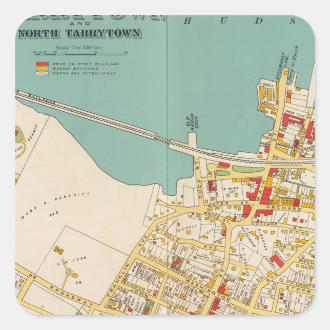 Sticker Carré Tarrytown, N Tarrytown (Devant)