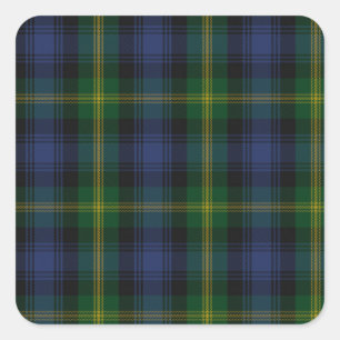 Sticker Carré Tartan de famille de clan de Gordon