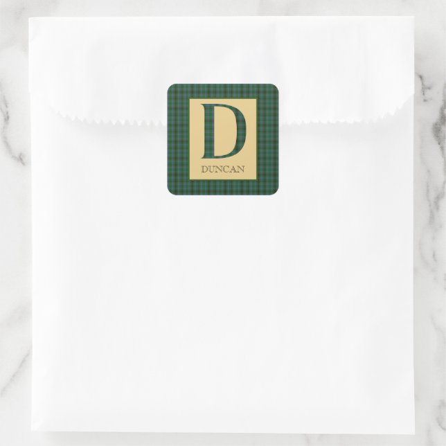 Sticker Carré Tartan Duncan Monogramme D   (Sac)