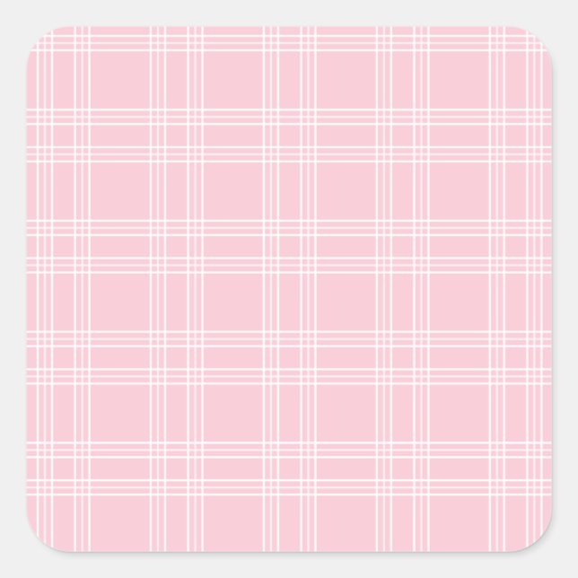 Sticker Carré Tartan rose (Devant)