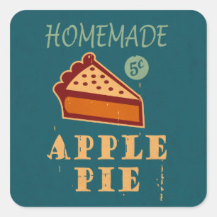 Sticker Carré Tarte à la pomme