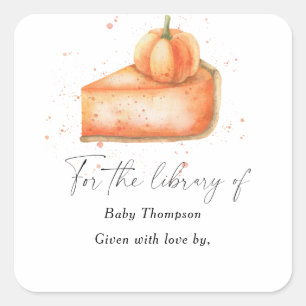 Sticker Carré Tarte citrouille - Baby shower