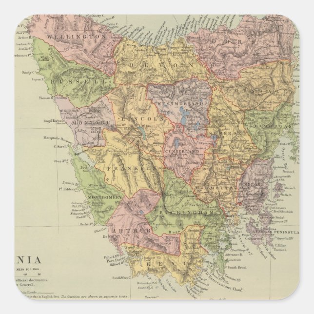 Sticker Carré Tasmanie, Fidji (Devant)