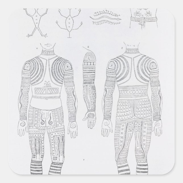 Sticker Carré tatouage d'igorros (Devant)