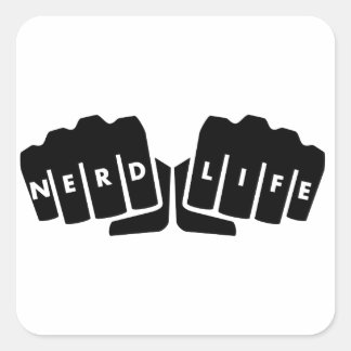 Sticker Carré Tatouage nerd Life Knuckkle