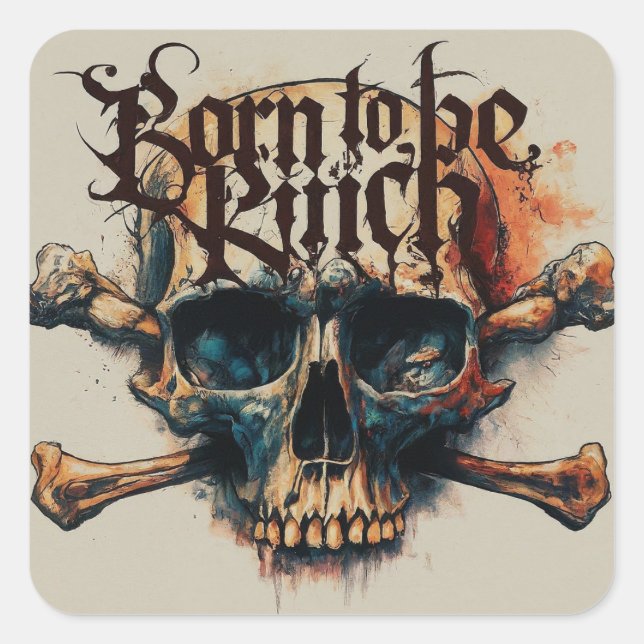 Sticker Carré tatouage riche (Devant)