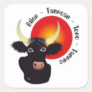 Sticker Carré Taureaux