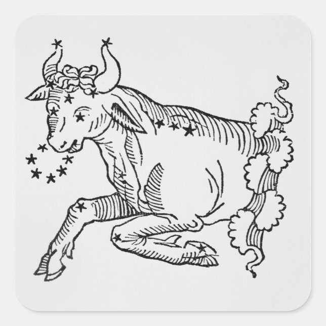 Sticker Carré Taurus (le Taureau) une illustration de "Poétique (Devant)