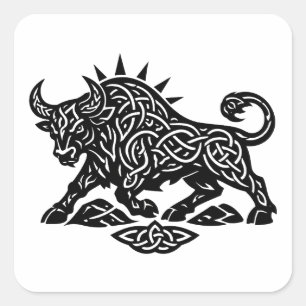 Sticker Carré Taurus Sceau du Taureau — Encre de zodiaque liée à