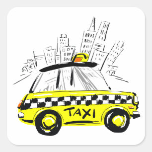Sticker Carré taxi de newyork