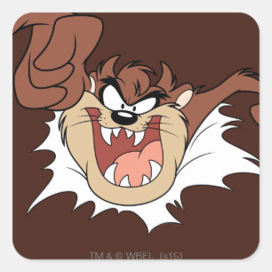 Sticker Carré TAZ™ Faisant irruption dans la page