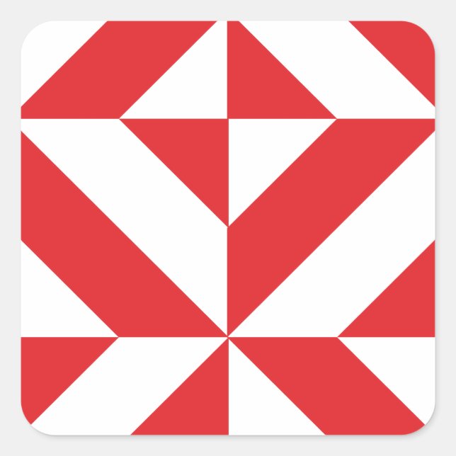 Sticker Carré Tchry Red Geometric Deco Cube Pattern (Devant)