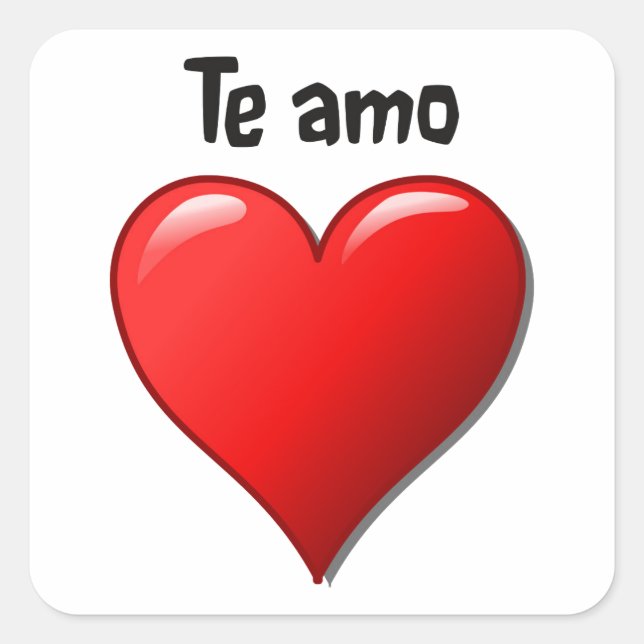 Sticker Carré Te amo - Je vous aime en espagnol (Devant)