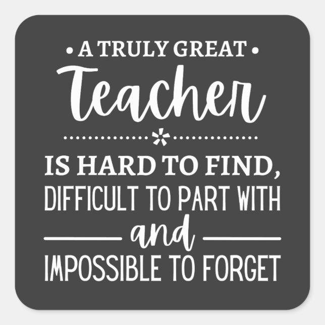 Sticker Carré teacher Gift, A Truly Great Teacher (Devant)