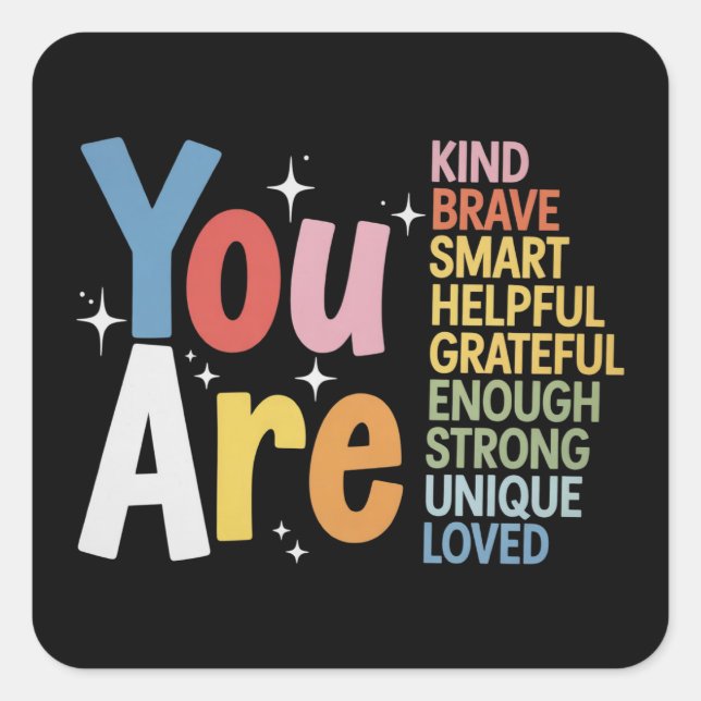 Sticker Carré Teacher Life Be Kind Teaching School Students (Devant)