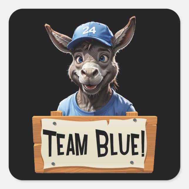 Sticker Carré Team Blue - Vote Democrat (Devant)