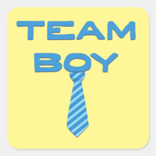 Sticker Carré Team Boy with Necktie Genre Revela