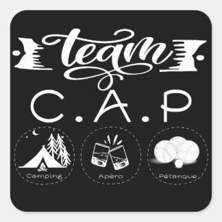 Sticker Carré Team C.A.P Camping Apéro Pétanque