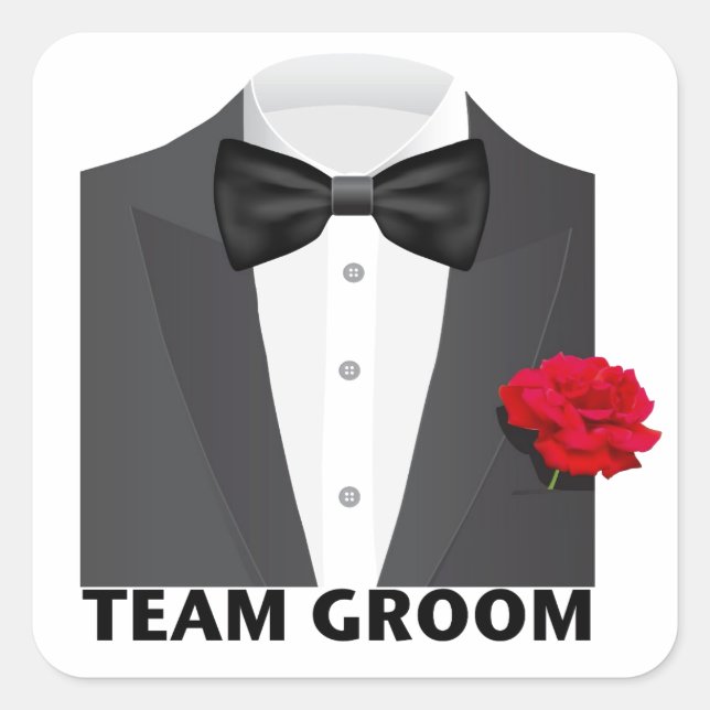 Sticker Carré Team Groom (tux) (Devant)