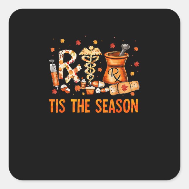 Sticker Carré Technician Fall Theme Tis The Season (Devant)