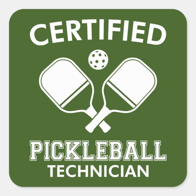 Sticker Carré Technicien certifié en Pickleball (Devant)