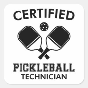 Sticker Carré Technicien certifié en Pickleball