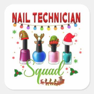 Sticker Carré Technicien de clou de Noël Propriétaires du salon 