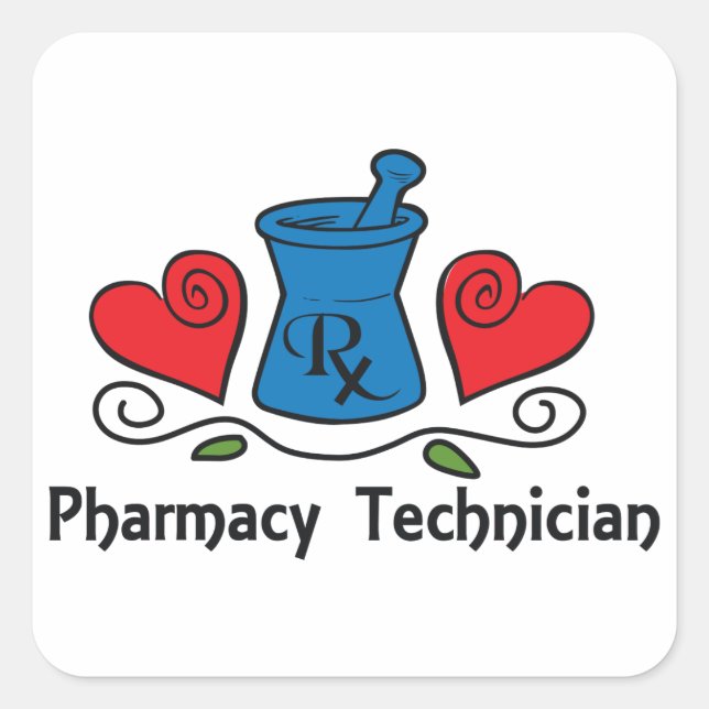 Sticker Carré Technicien en pharmacie (Devant)