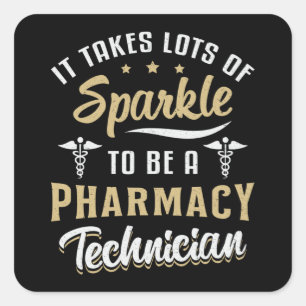 Sticker Carré Technicien En Pharmacie Il Prend Beaucoup De Cadea