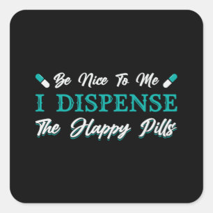 Sticker Carré Technicien en pharmacie The Happy Pills Pharmacist