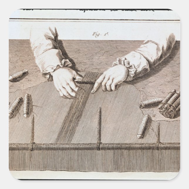 Sticker Carré Technique Basse-Lisse à la tapisserie des Gobelins (Devant)