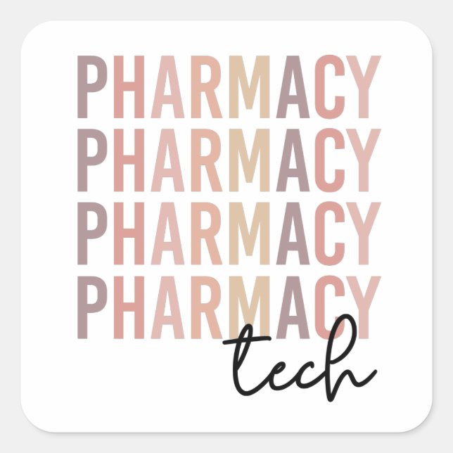 Sticker Carré Technologie pharmaceutique | Technicien en pharmac (Devant)