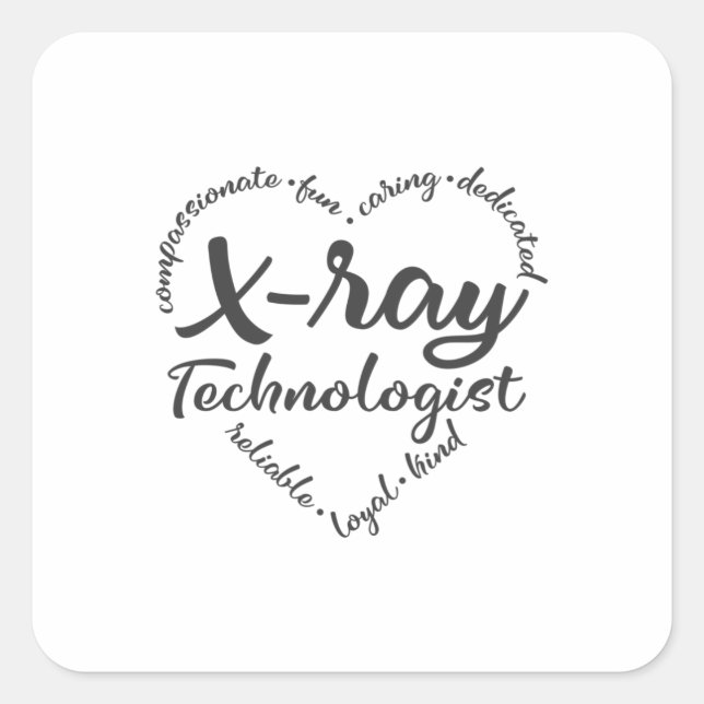 Sticker Carré Technologie Xray, technologue en radiographie (Devant)