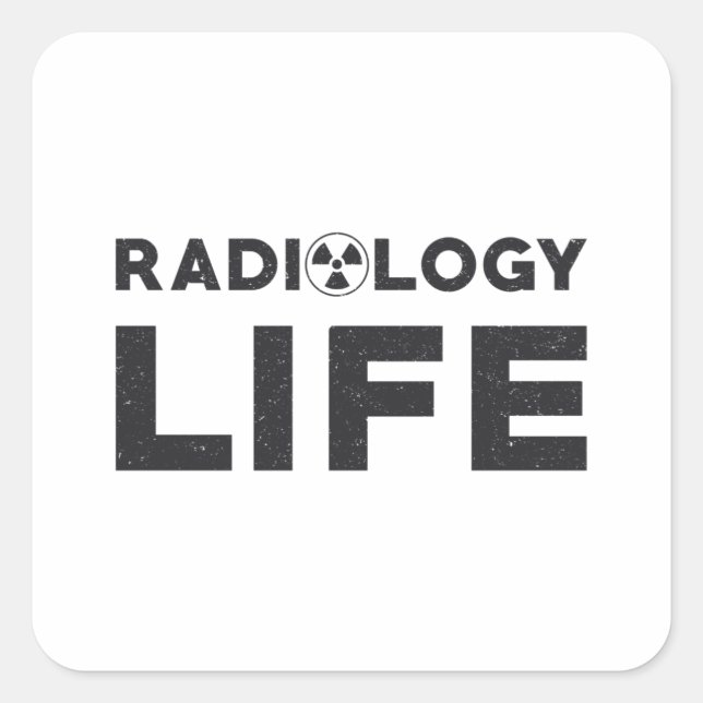 Sticker Carré Technologue des technologies de radiologie (Devant)