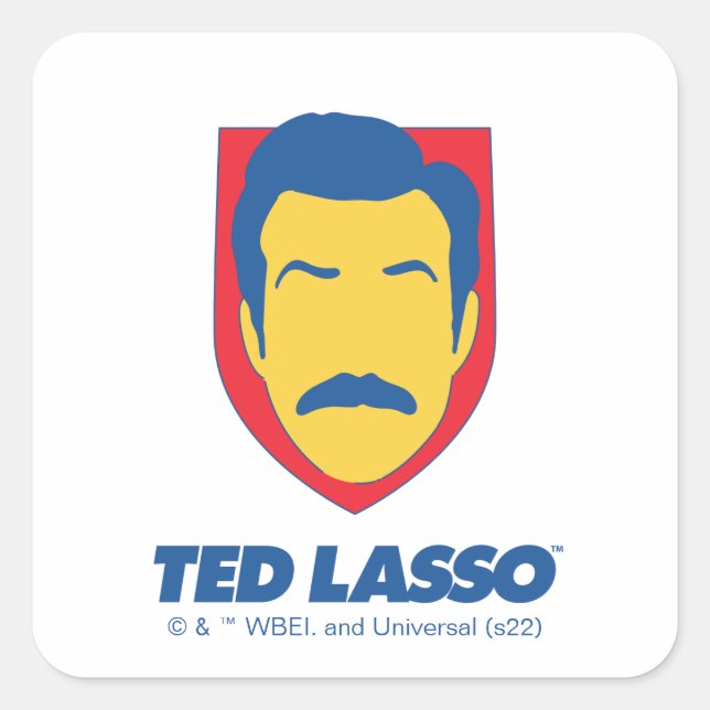 Sticker Carré Ted Lasso | Icône face (Devant)