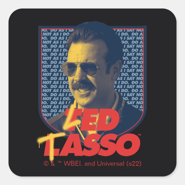 Sticker Carré Ted Lasso | Insigne Led Tasso (Devant)