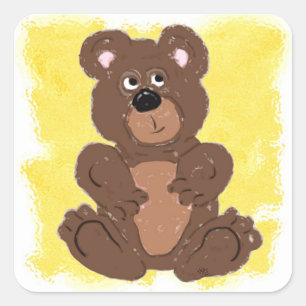 Sticker Carré Teddy Bear O2 Yellow Arrière - plan