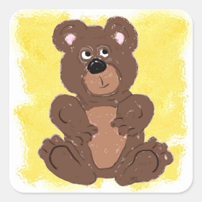 Sticker Carré Teddy Bear O2 Yellow Arrière - plan (Devant)