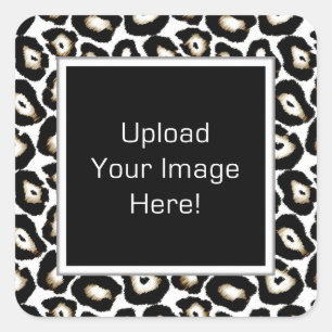 Sticker Carré Téléchargement de la photo Snow Leopard Frame St