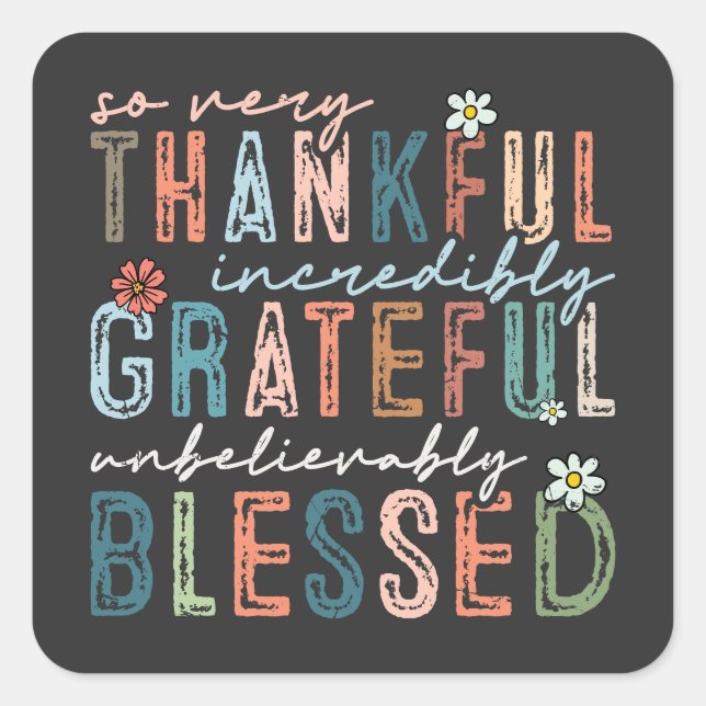 Sticker Carré Tellement Merci Chute incroyablement Gratuit (Devant)