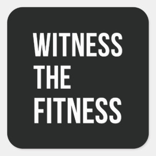 Sticker Carré Témoin De L'Exercice De Fitness Citation Noir Bla
