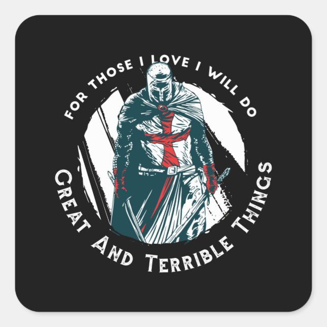 Sticker Carré Température de chevalier (Devant)