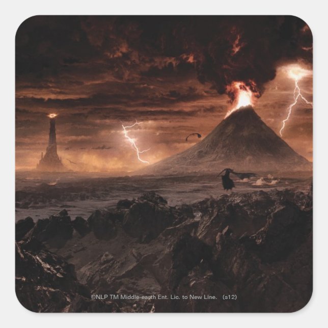 Sticker Carré Tempête de la foudre de Mordor (Devant)