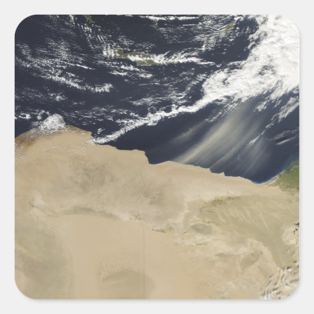 Sticker Carré Tempête de poussière en Egypte (Devant)