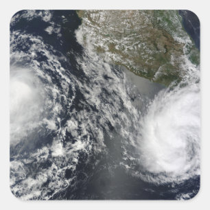 Sticker Carré Tempêtes tropicales à Blas et Celia