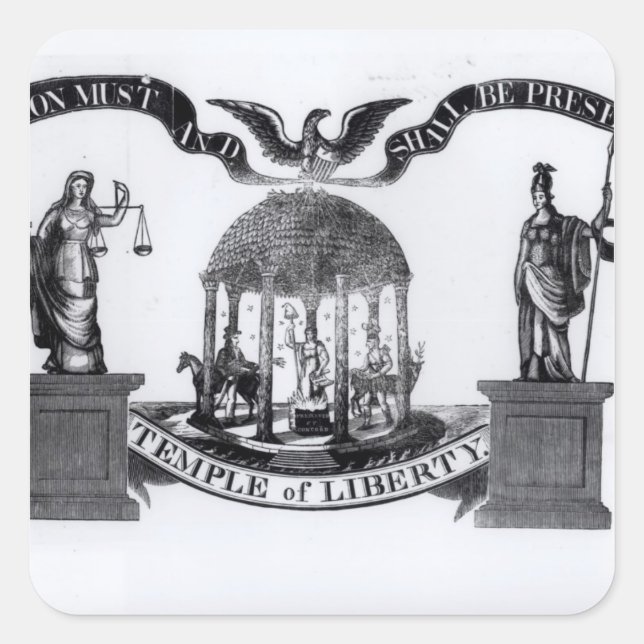 Sticker Carré Temple de la Liberté, 1834 (Devant)