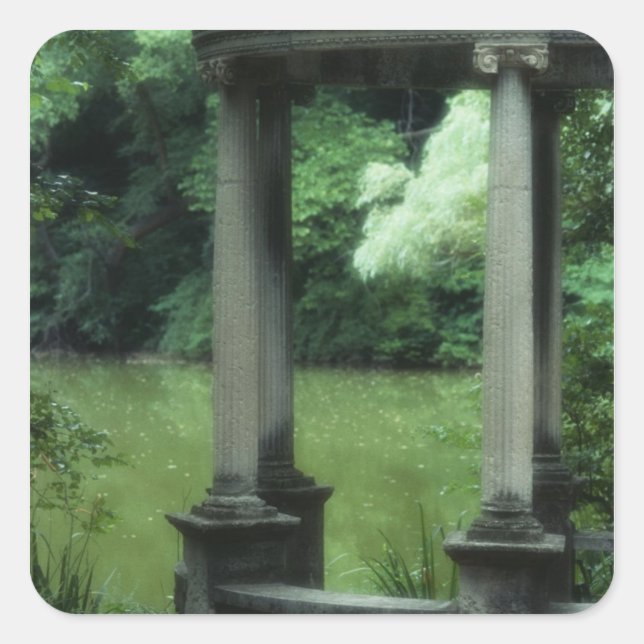 Sticker Carré Temple de l'Amour dans les Jardins Old Westbury (Devant)