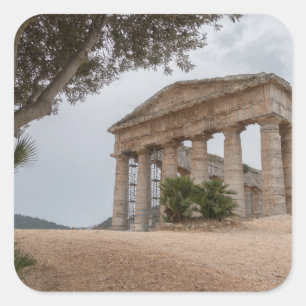 Sticker Carré Temple grec à Segesta, Sicile