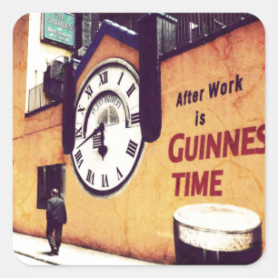 Sticker Carré Temps de guinness